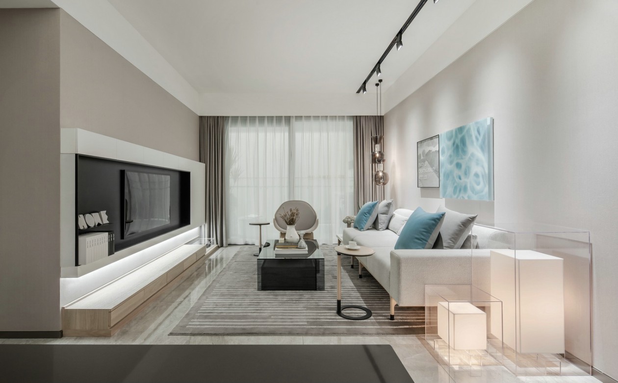 現代輕奢風格室內設計家裝案例-客廳 現代輕奢風格室內設計家裝案例-客廳