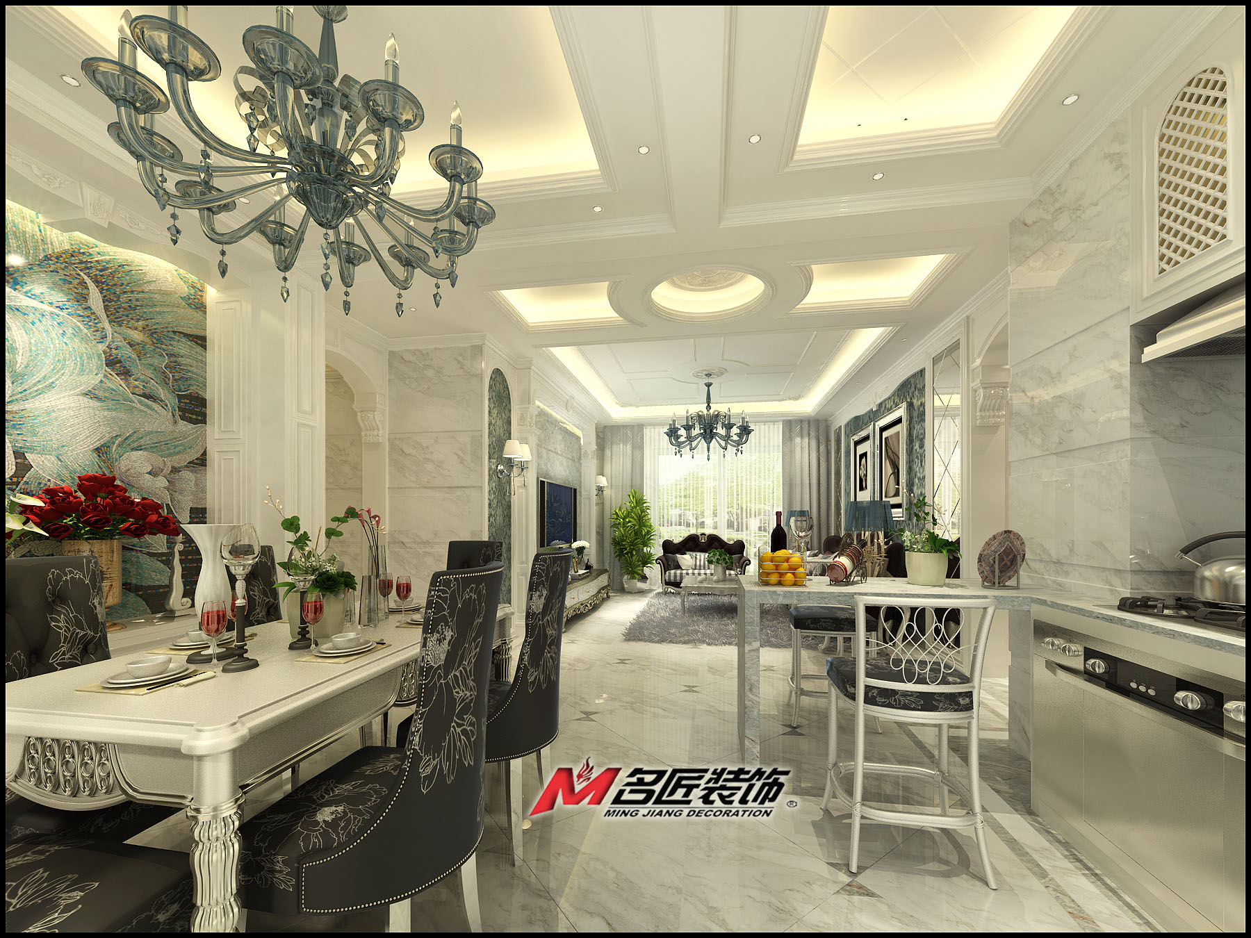 佛山市中交&middot;瀧灣云城歐式風(fēng)格三居室裝修案例