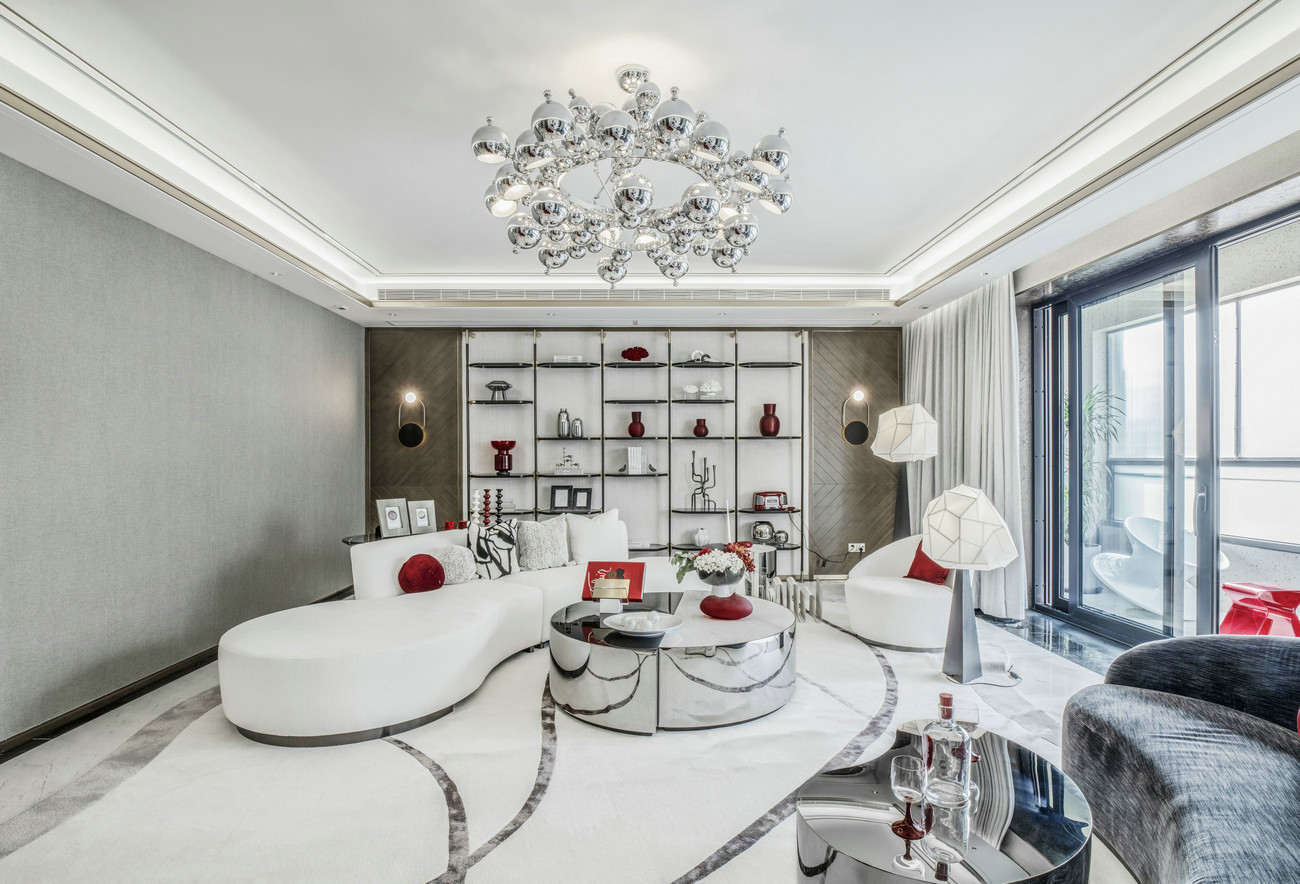 現代輕奢風格室內家裝案例效果圖-客廳 現代輕奢風格室內家裝案例效果圖-客廳