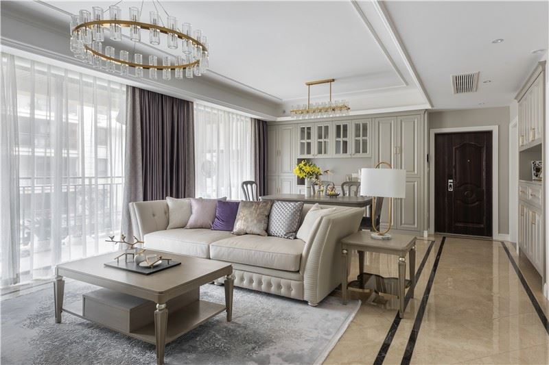 江門市融創(chuàng)御府美式風(fēng)格三居室裝修案例