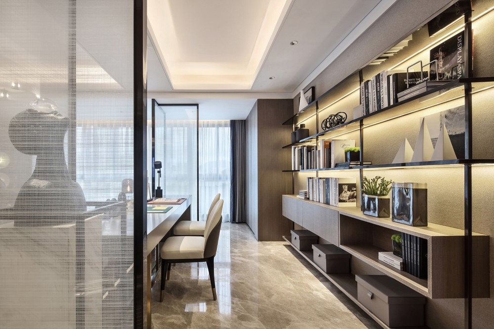 現代輕奢風格室內設計家裝案例-書房 現代輕奢風格室內設計家裝案例-書房