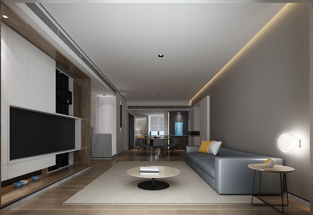 廣州市葛洲壩保利曼城輕奢風格四居室裝修案例