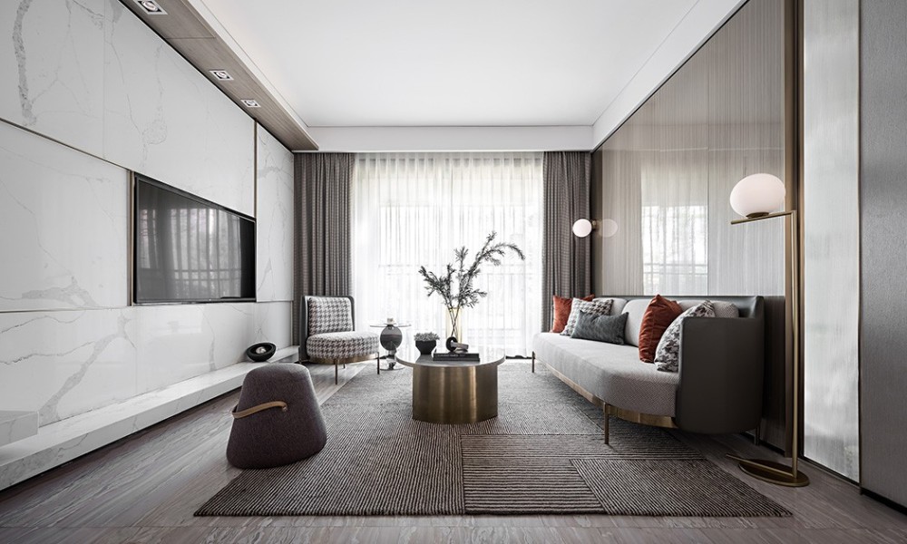 現代簡約風格室內家裝案例效果圖-客廳 現代簡約風格室內家裝案例效果圖-客廳