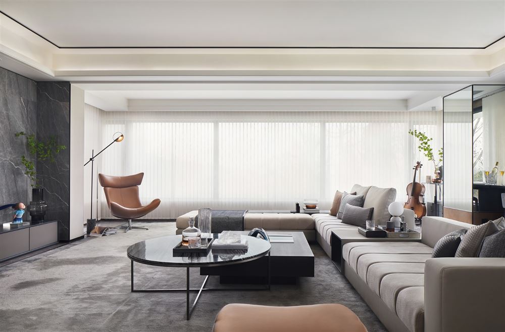 江門市鳳山水岸新中式風格四居室裝修案例