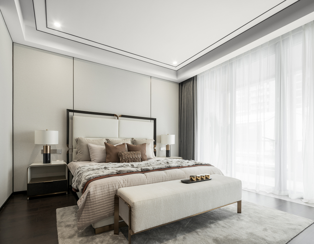 新中式風格室內家裝案例效果圖-臥室 新中式風格室內家裝案例效果圖-臥室