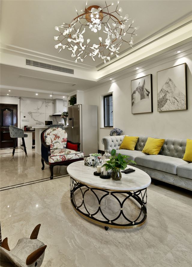 江門市世茂碧海銀湖美式風格三居室裝修案例