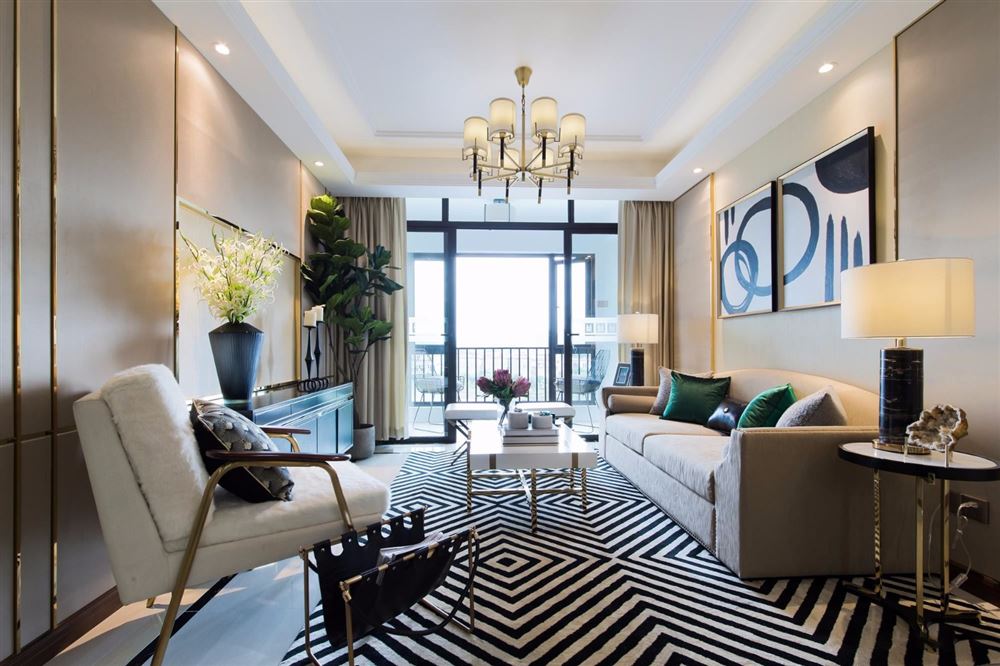 佛山市新希望悅瓏灣輕奢風格三居室裝修案例