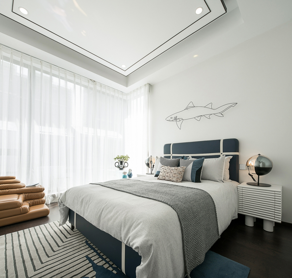 新中式風格室內家裝案例效果圖-次臥 新中式風格室內家裝案例效果圖-次臥