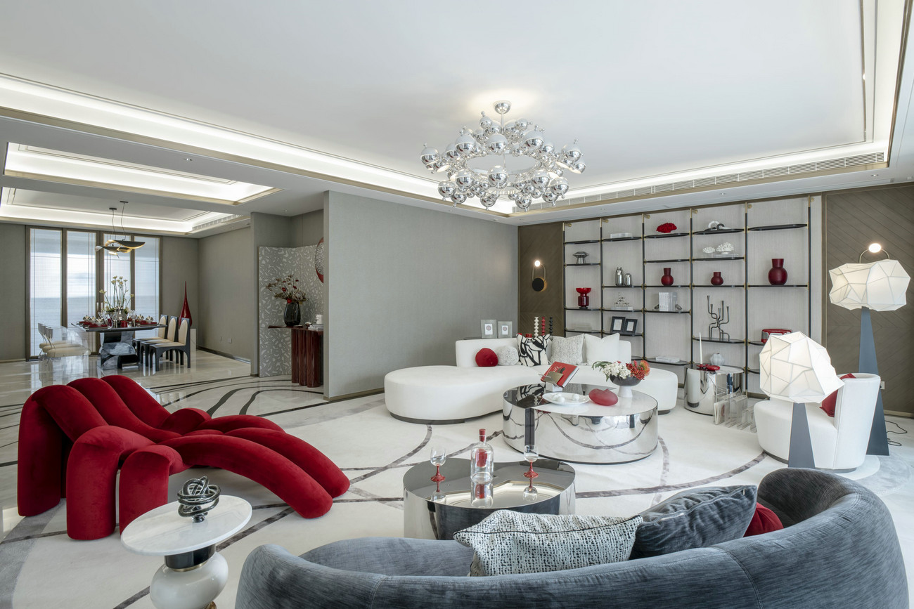 現代輕奢風格室內家裝案例效果圖-客餐廳 現代輕奢風格室內家裝案例效果圖-客餐廳