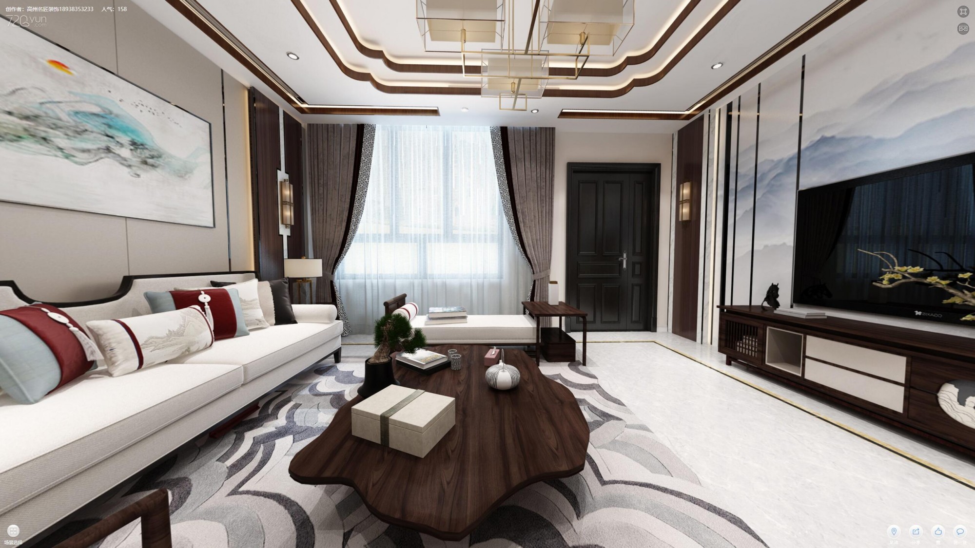 佛山市金地藝境天成新中式風格別墅裝修案例