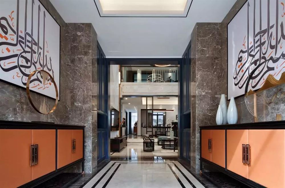 佛山市保利清能和府新中式風格別墅裝修案例