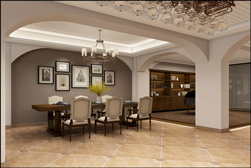 海口市濱江帝景新中式風格別墅裝修案例